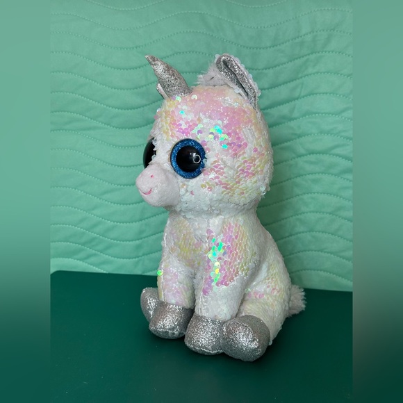 Ty Flippables Beanie Boos DIAMOND the Unicorn Color Changing Sequin Toy - Picture 2 of 7